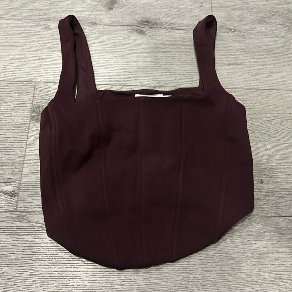 Good American Burgundy Corset Top